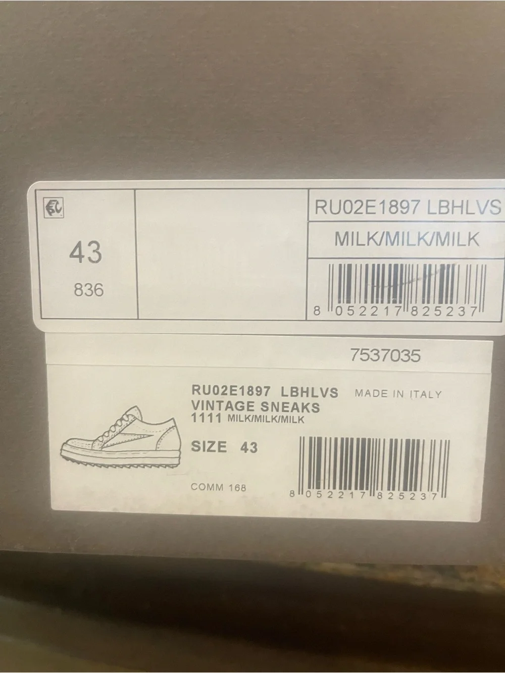 Rick Owens Men's Low-Top Leather Sneaker in Ivory